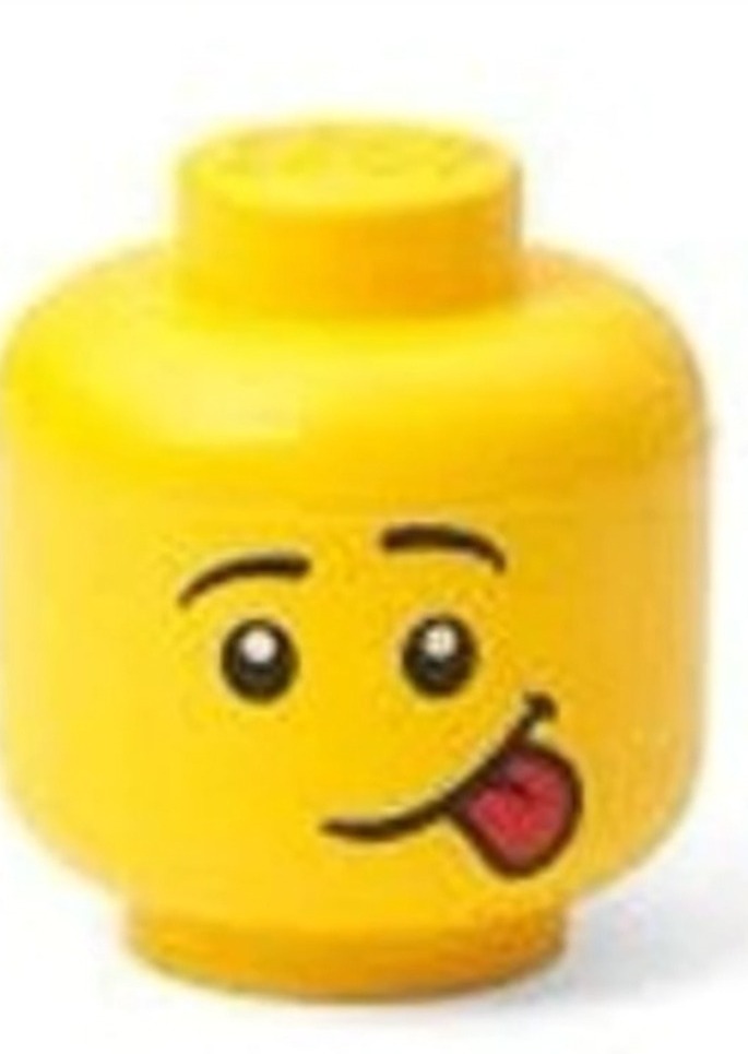 Licked Lego yellow head artwork